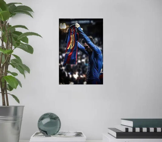 Historisch moment wanddecoratie Messi (FC Barcelona)🖼️⚽️