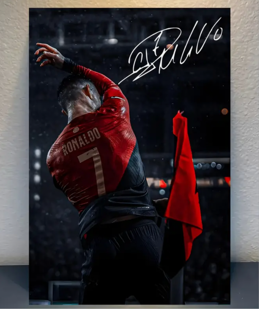 Gesigneerde celebration wanddecoratie Cristiano Ronaldo (Portugal) 🇵🇹 🖼️