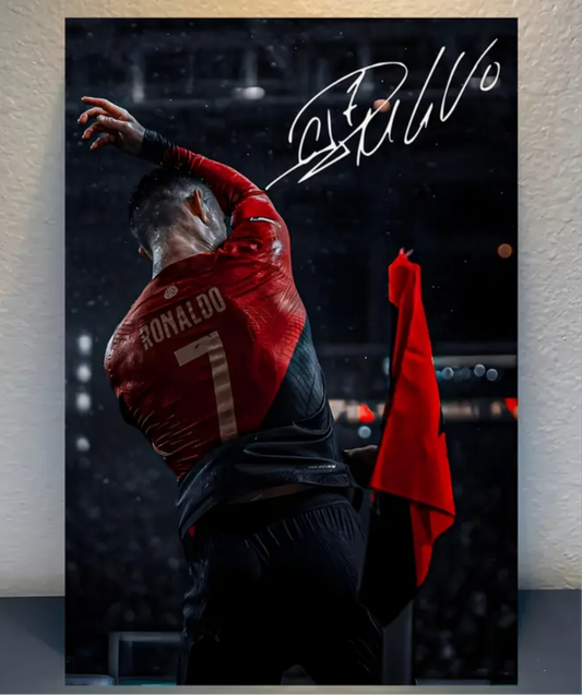 Gesigneerde celebration wanddecoratie Cristiano Ronaldo (Portugal) 🇵🇹 🖼️