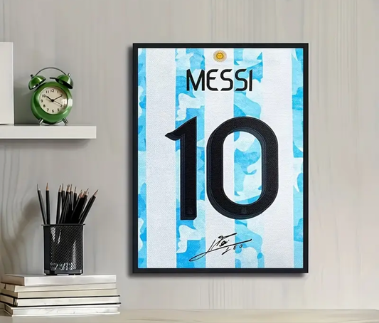Gesigneerde Messi (Argentinië) wanddecoratie 🖼️ 🐐